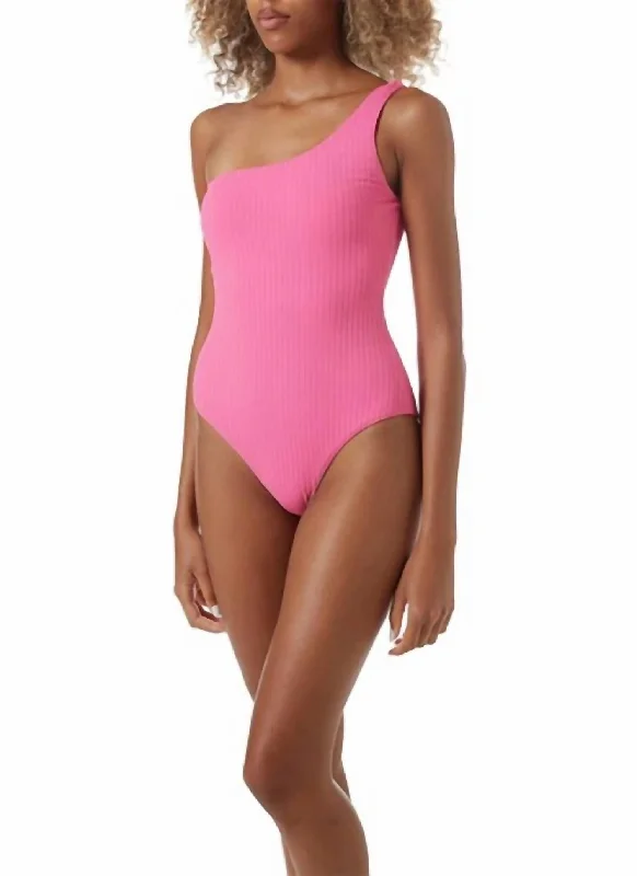 Casual Chic Women's Clothes Palermo Ribbed Swimsuit In Hot Pink