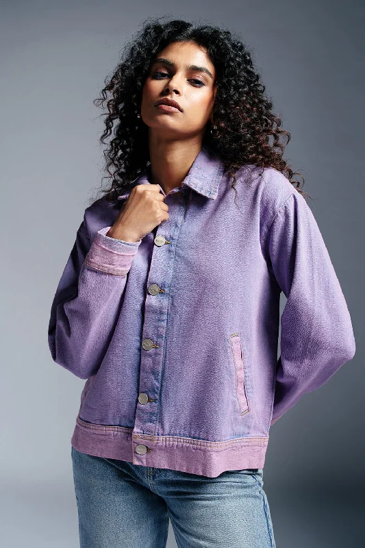 Women's Travel Apparel Berry Pop Denim Jacket