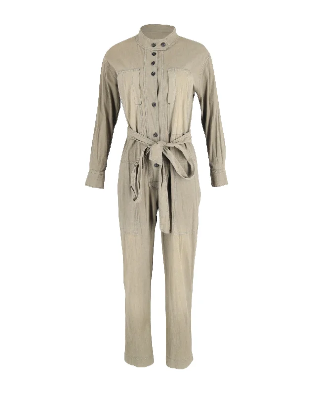 Casual Chic Women's Clothes Isabel Marant Jumpsuit in Khaki Cotton