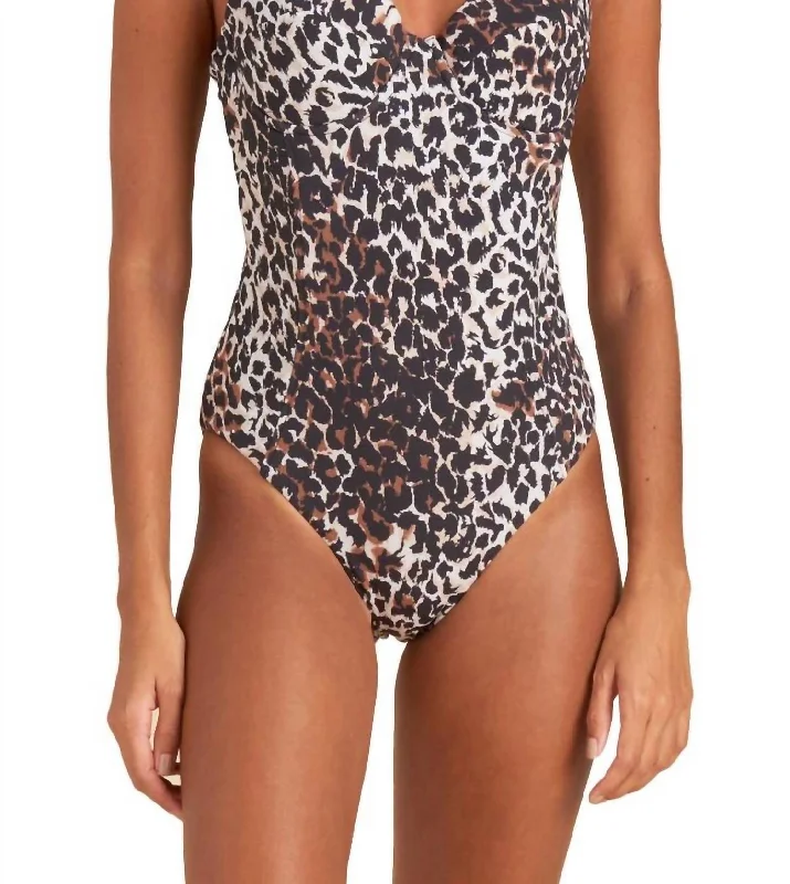 Fashion-forward Women's Clothing Bridge One-Piece Swimsuit In Brown Leopard