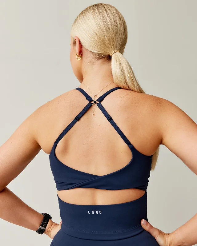 Casual Dresses for Women Twist Shelf Bra Tank - Future Navy