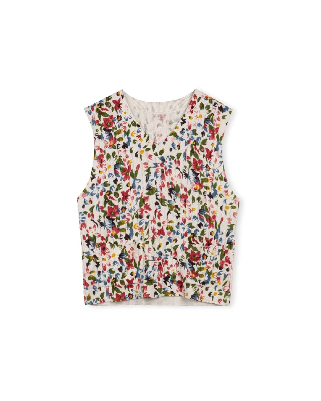 Women's Travel Apparel Knit Printed Floral Vest
