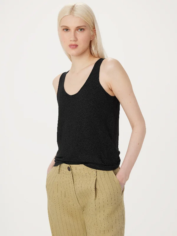Minimalist Women's Fashion Clothing Comfortable Lounge Clothing The Linen Tank in Black Minimalist Women's Fashion Clothing Comfortable Lounge Clothing The Linen Tank in Black