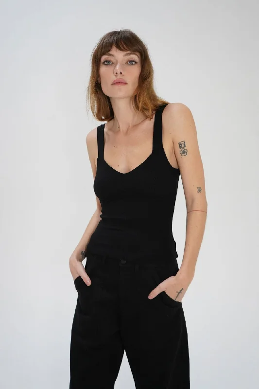 Women's Clothing Outfit Set Iva Ribbed Tank - Black
