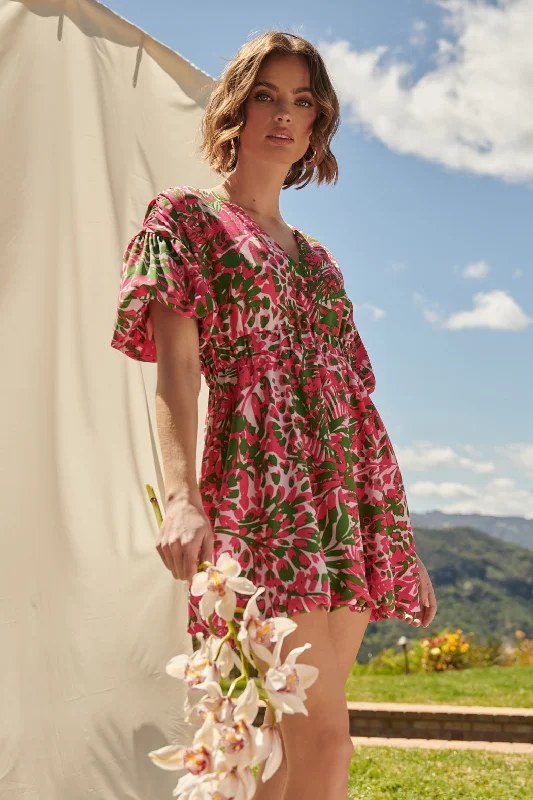 Classic Women's Apparel Cienega Floral Woodstock Bubble Mini Dress