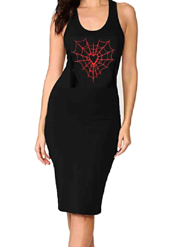 Timeless Women's Fashion Styles Heart Web Racerback Tank Dress