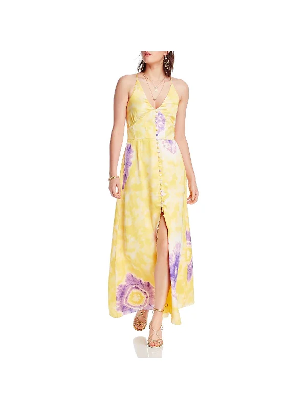 Fashion Women's Clothing Noelle Womens V Neck Printed Maxi Dress