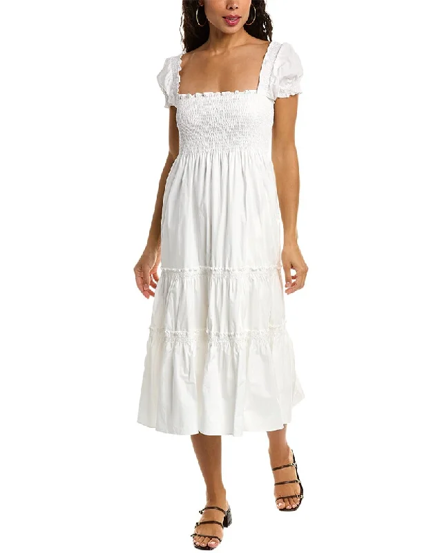 Women's Transitional Apparel O.P.T. Square Neck Smocked Maxi Dress