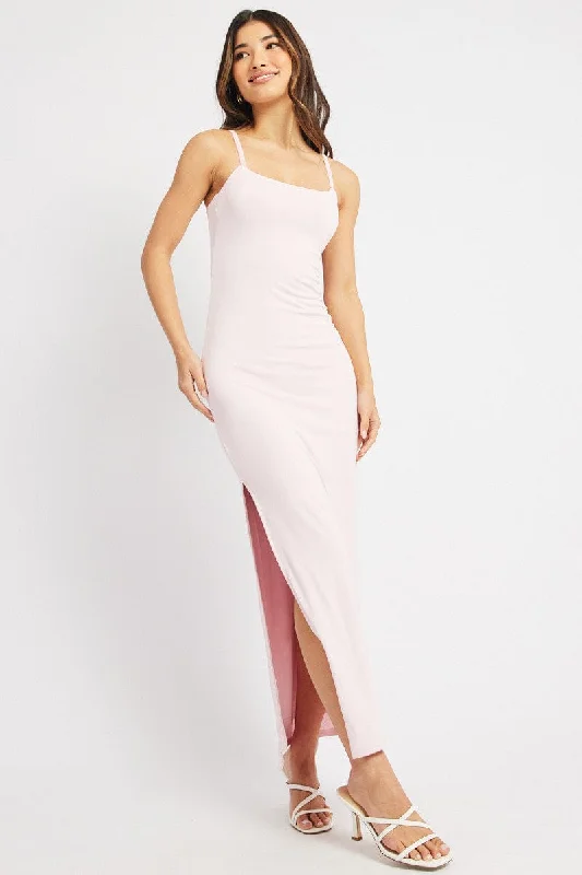 Sale On Clothing Pink Bodycon Dress Maxi Supersoft