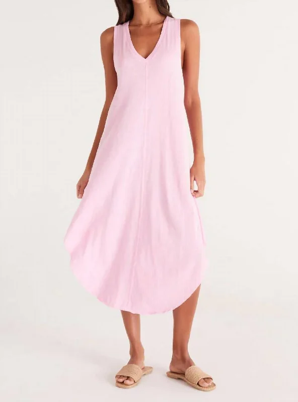 Sophisticated Women's Fashion Reverie Midi Dress In Pink