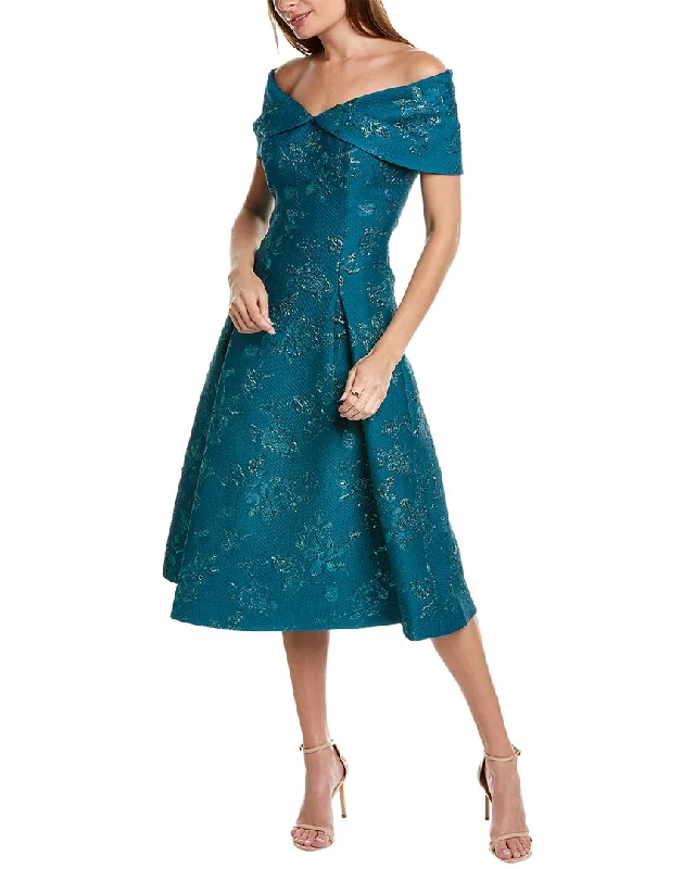 Elegant Women's Clothing Online Teri Jon by Rickie Freeman Portrait Jacquard A-Line Dress