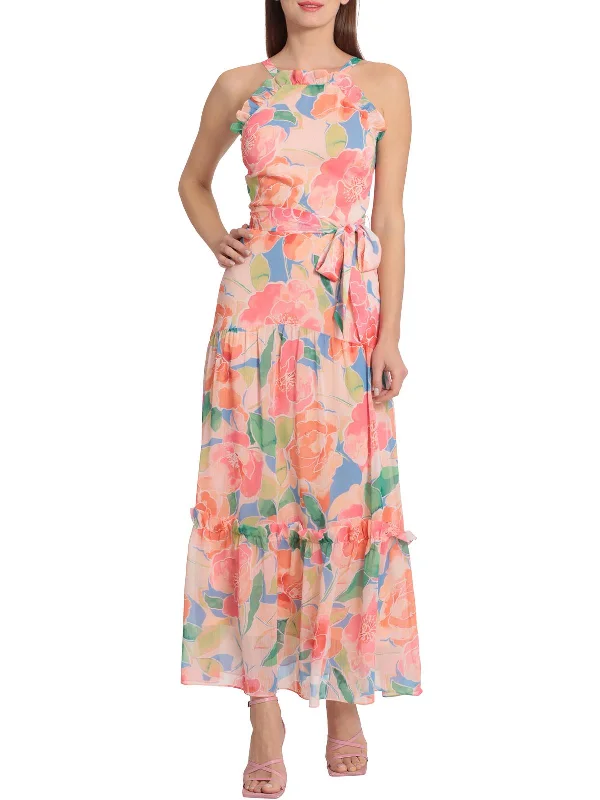 Trendy Online Boutiques Womens Floral Maxi Halter Dress