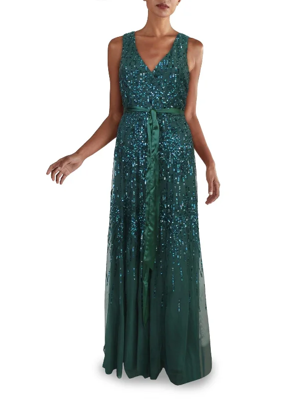 Outfits Ideas Womens Mesh Sequined Evening Dress