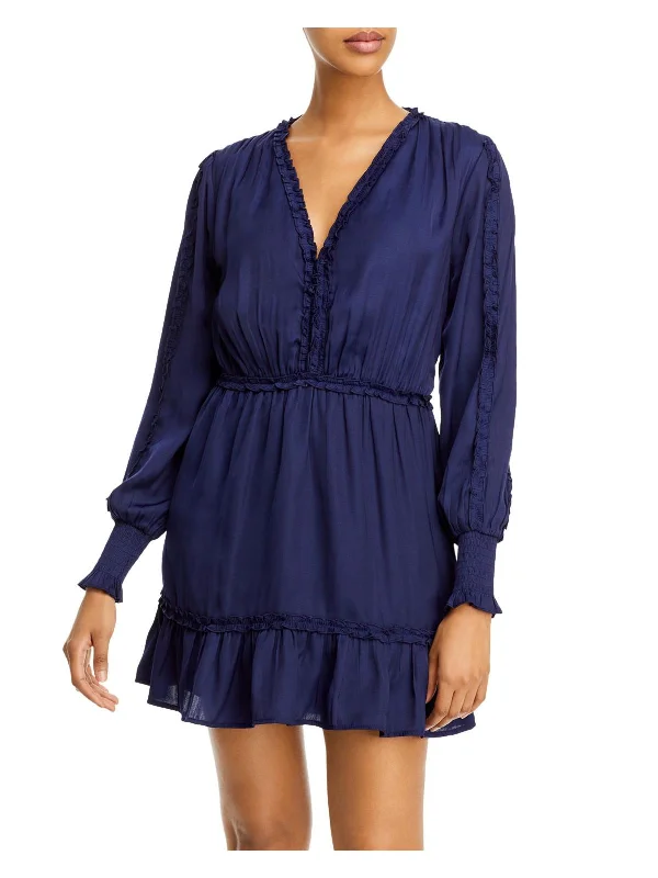 Casual Clothing For Women Womens Ruffled V Neck Mini Dress