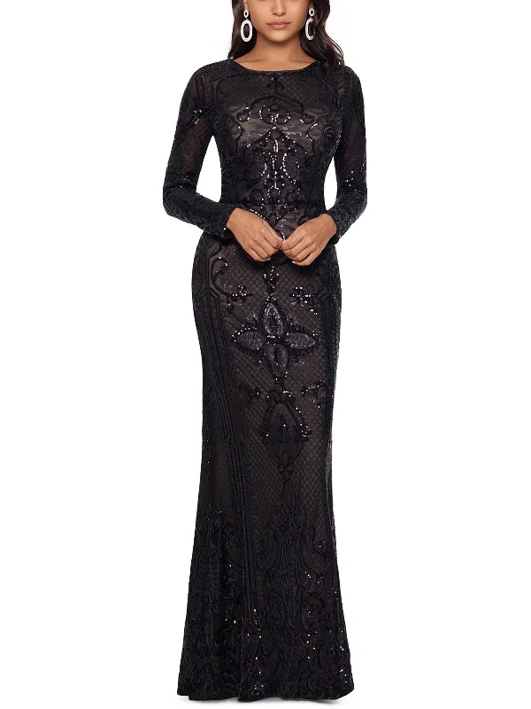 Women's Effortless Casual Outfit Womens Sequined Maxi Evening Dress