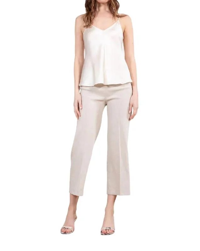 Women's Work Outfit For The Office Alex Linen Pants In Oatmeal