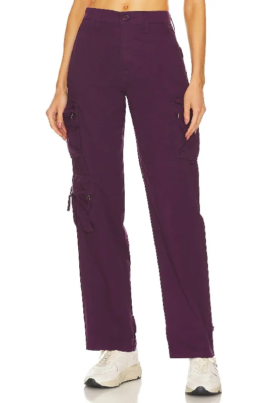 Women's Activewear for Exercise and Sports Bobbie Utility Pant In Washed Aubergine