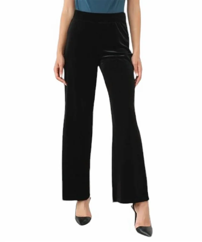 Women's Clothing For Holiday Travel Cleo Crushed Velvet Flares In Black