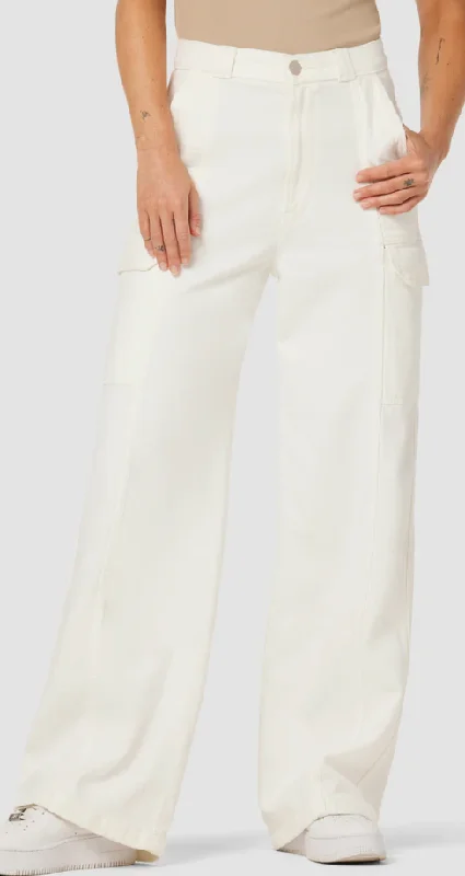 Casual Apparel For Women High-rise wide Leg Cargo Pants in White by Hudson Jeans