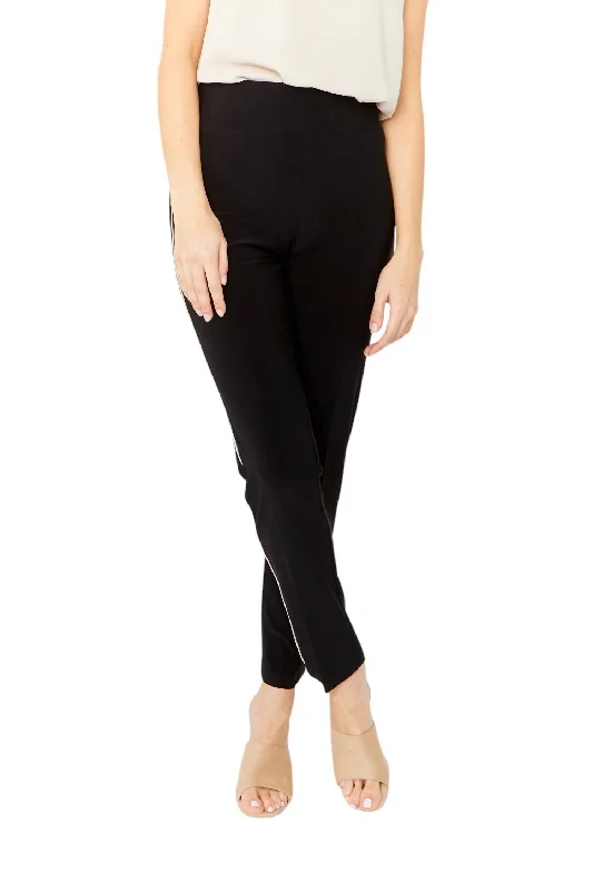 Affordable Online Boutiques High-Waisted Casual Pants In Black /beige