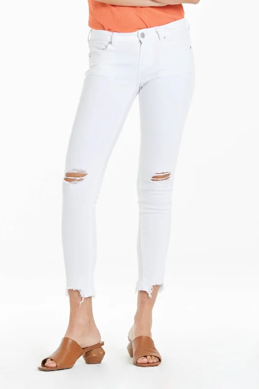 Elegant Women's Attire Joyrich Mid Rise Ankle Skinny Jean In Optic White