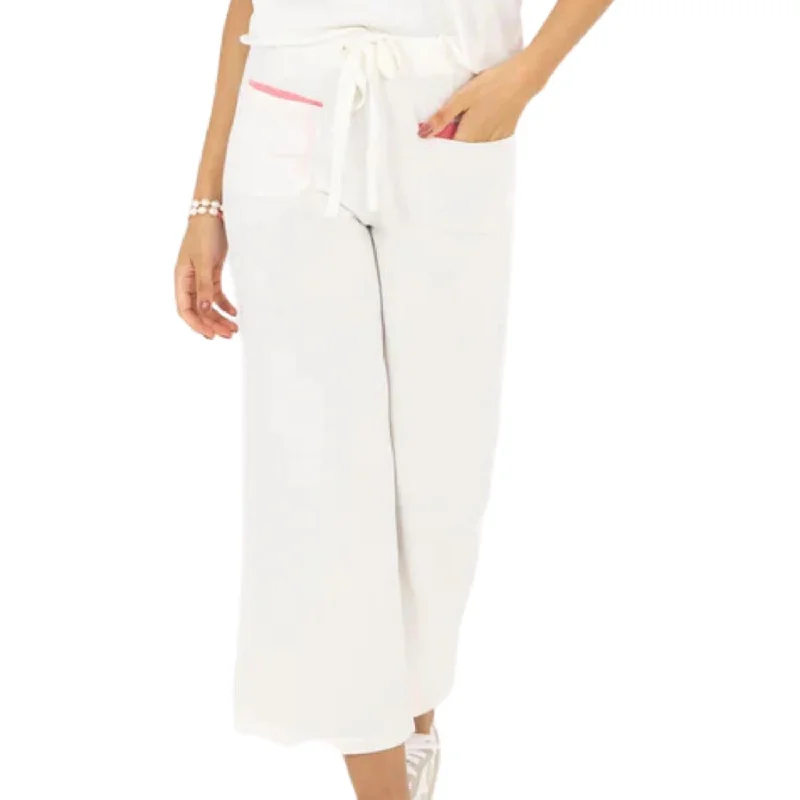 Casual Clothing For Women New Barb Lounge Cropped Pant In White