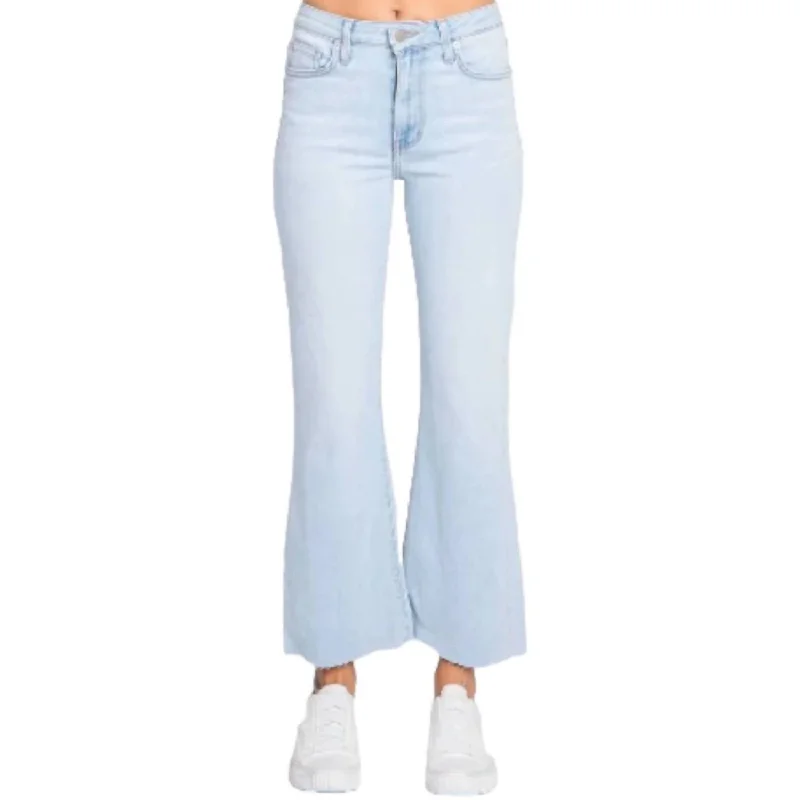 Casual and Comfortable Outfits Sicily Scissor Cut Hem Jeans In Sky Blue