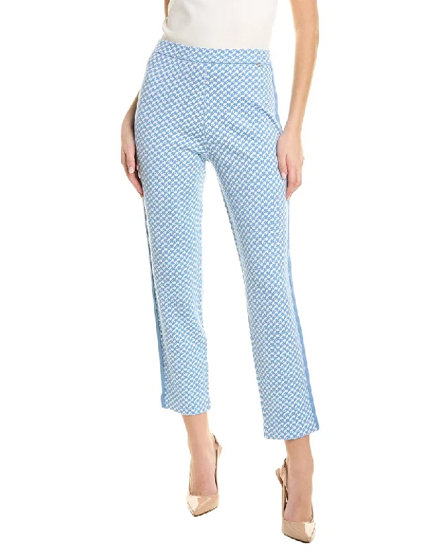 Women's Fashion-Forward Apparel St. John Jacquard Houndstooth Wool-Blend Pant