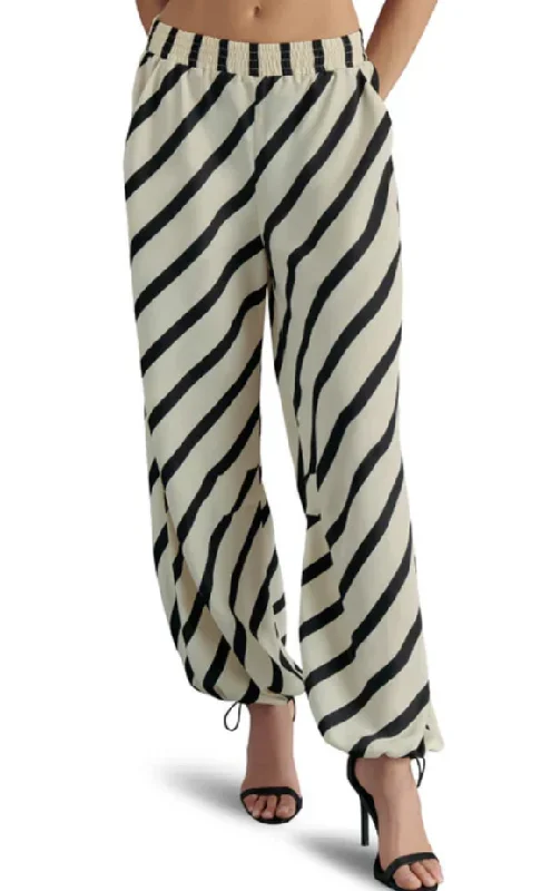 Formal Attire For Women Stripe Cargo Satin Pants by Steve Madden