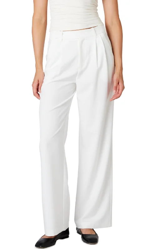 Women's Athletic Garments White Trouser Pants by NIA