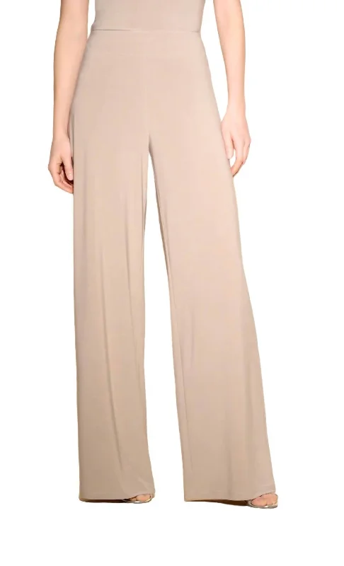 Elegant Women's Fashion Wide Leg Pant In Latte